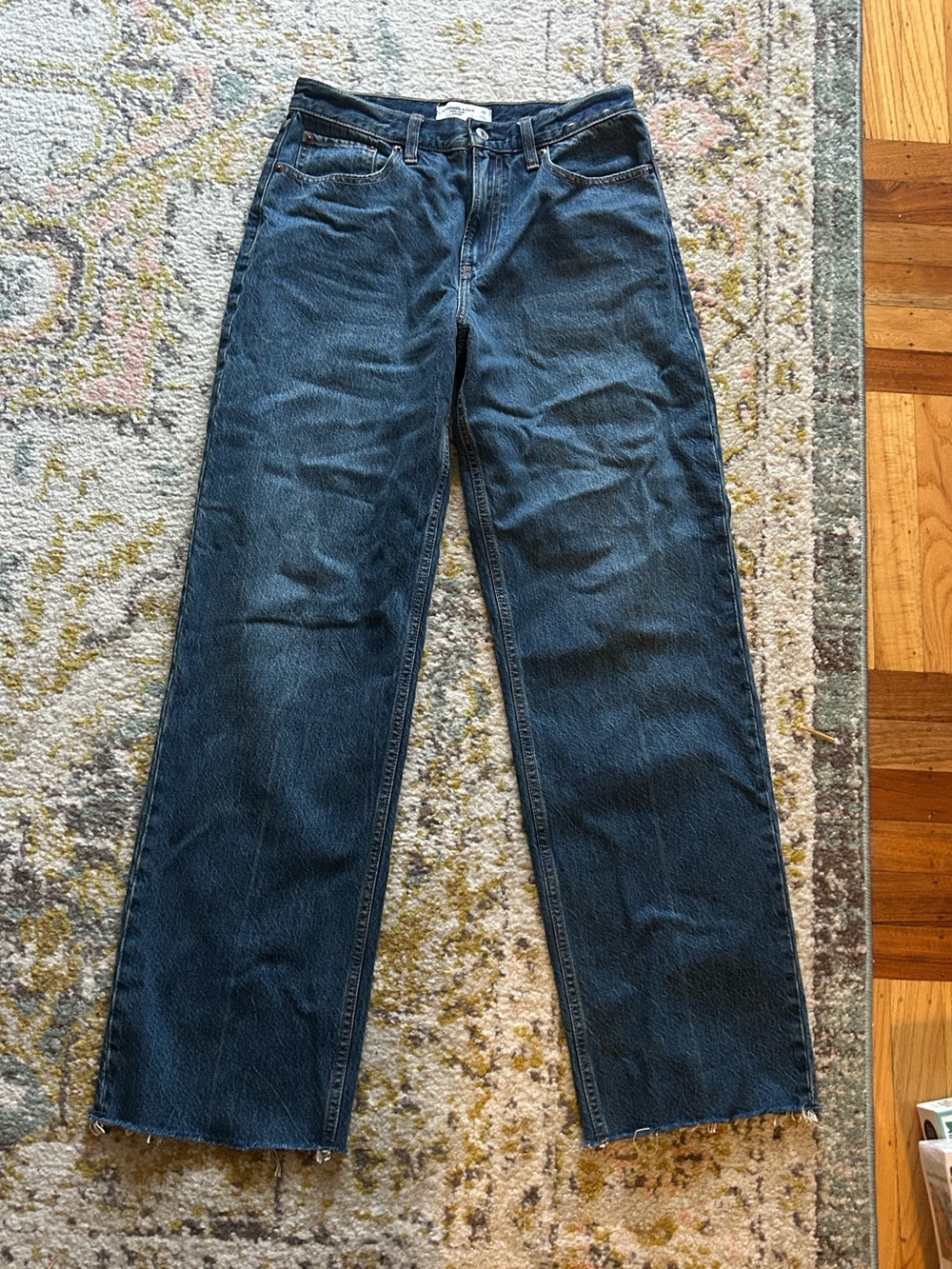 Abercrombie & Fitch Dark Blue High Rise Loose Jeans